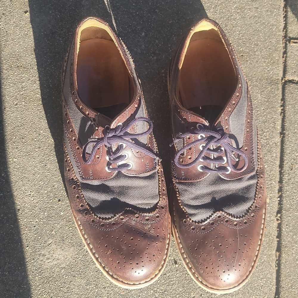 David Mayer naman brown dark gray lace up Oxfords shoes 42 9